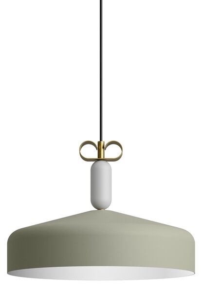Il Fanale N2V10 Bon Ton, závěsné svítidlo v zelené barvě s prvky mosazi, 1x15W E27, prům. 45cm