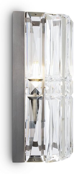 Maytoni Nástěnné křišťálové svítidlo FACET, 1xE14, v. 25 cm Barva: Chrom
