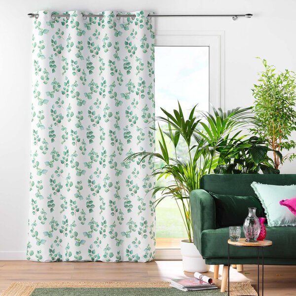 Bílo-zelený závěs 140x280 cm Leandre – douceur d'intérieur