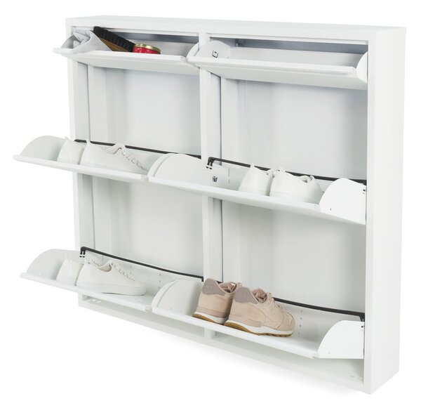 Bílý kovový výklopný botník 98x86x15 cm Billy – Spinder Design
