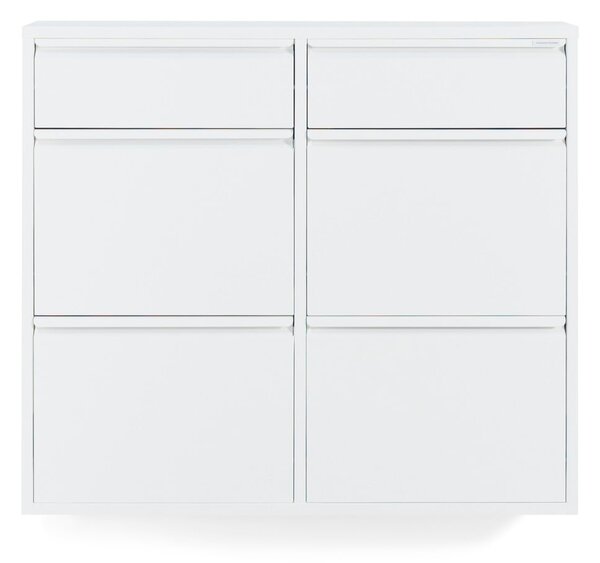 Bílý kovový výklopný botník 98x86x15 cm Billy – Spinder Design