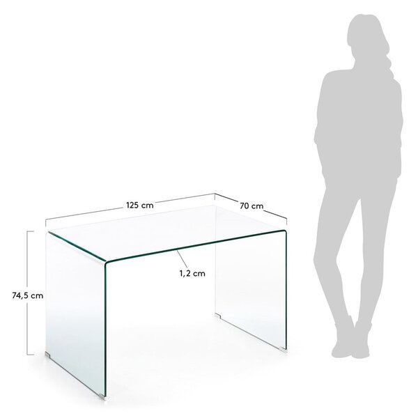Skleněný pracovní stůl 70x125 cm Burano – Kave Home