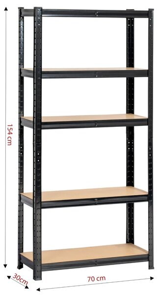 Kovový regál do domácnosti 70 cm QARIAN - černý