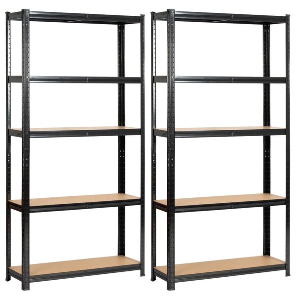 Set kovových regálů do domácnosti 90 cm QARIAN - černý