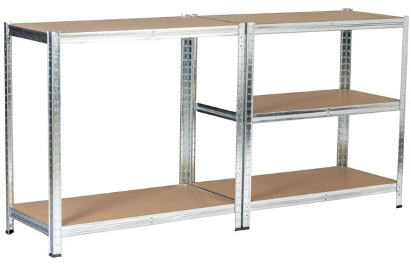 Set kovových regálů do domácnosti 90 cm QARIAN - stříbrný
