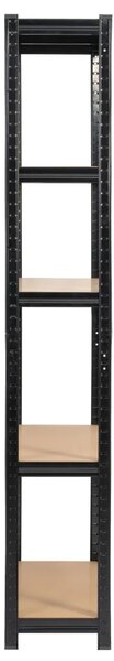 Set kovových regálů do domácnosti 90 cm QARIAN - černý