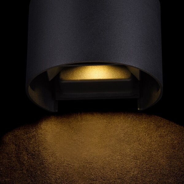 Maytoni Venkovní nástěnné LED svítidlo FULTON, 6W, v. 9,5 cm, CRI80, IP54 Barva: Černá