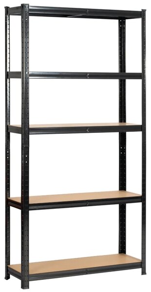 Set kovových regálů do domácnosti 90 cm QARIAN - černý