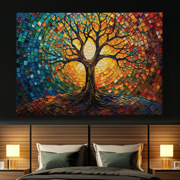 Obraz na plátně - Strom života Kaleidoskop přírody FeelHappy.cz Velikost obrazu: 40 x 30 cm