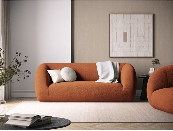 Oranžová pohovka z textilie bouclé 210 cm Essen – Cosmopolitan Design