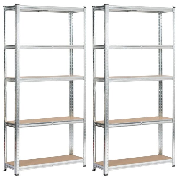 Set kovových regálů do domácnosti 90 cm QARIAN - stříbrný