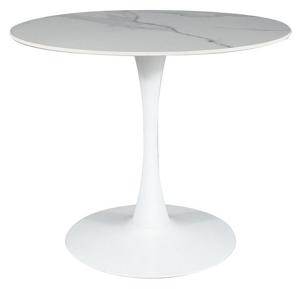 Jídelní stůl Espero 90 cm, mramor / bílá