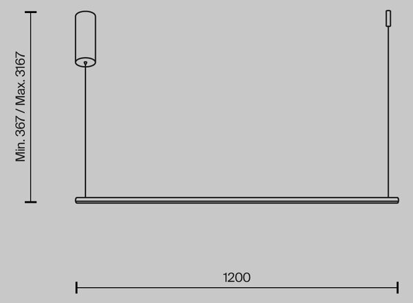 Maytoni Závěsné LED svítidlo HALO, 16W, d. 120 cm, CRI80 Barva: Černá