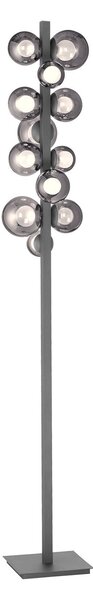 Stojací Lampa PURE, Popup, stmívatelné, Šedá, Obývací pokoj, Hliník, Moderní