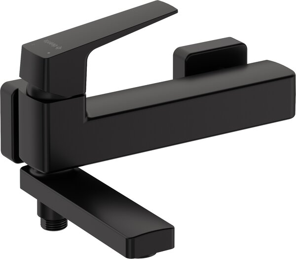 Deante Blur, nástěnná vanová baterie s otočným výtokem, 150 mm, černá matná, DEA-BQL_N12M