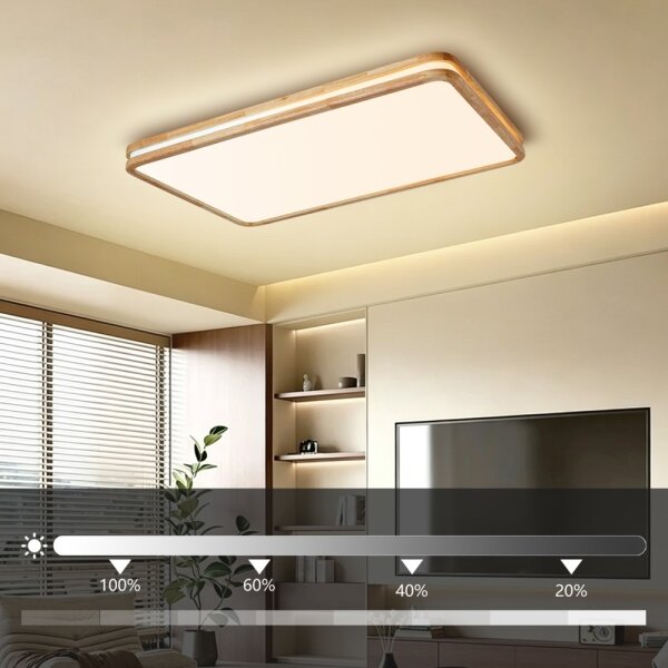 Brilagi - LED Stmív. svítidlo MOLINA SQUARE LED/128W/230V dub 90x60 cm + DO