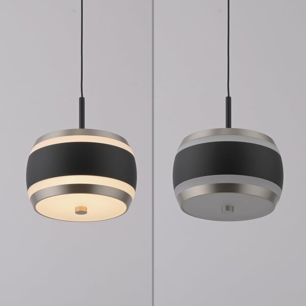 Závěsná svítidlo PURE, Falling Rings, stmívatelné, Černá, Obývací pokoj, Kov, Moderní