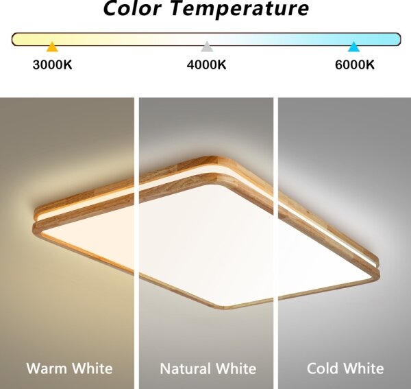 Brilagi - LED Stmív. svítidlo MOLINA SQUARE LED/128W/230V dub 90x60 cm + DO