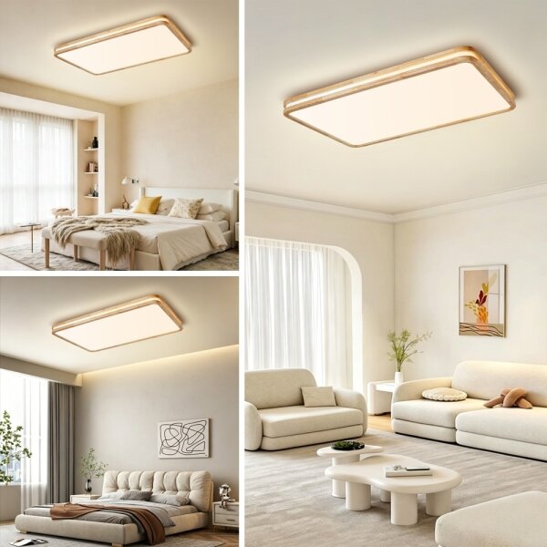 Brilagi - LED Stmív. svítidlo MOLINA SQUARE LED/128W/230V dub 90x60 cm + DO