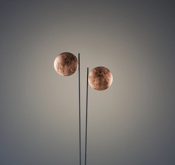Catellani & Smith Luxusní stojací LED lampa Lederam F2, 2700K, 2x15W Barva: Bílá/Satén