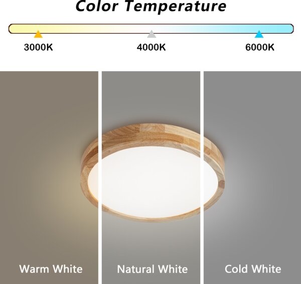 Brilagi - LED Stropní sv. WOODLINE LED/24W/230V 3000/4000/6000K dub pr. 30 cm
