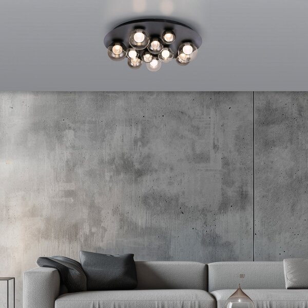 Stropní Lampa PURE, Popup, stmívatelné, Šedá, Obývací pokoj, Kov