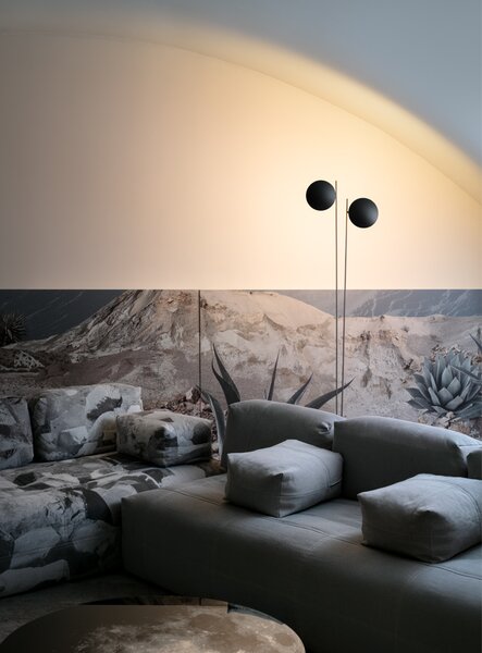 Catellani & Smith Luxusní stojací LED lampa Lederam F2, 2700K, 2x15W Barva: Bílá/Satén