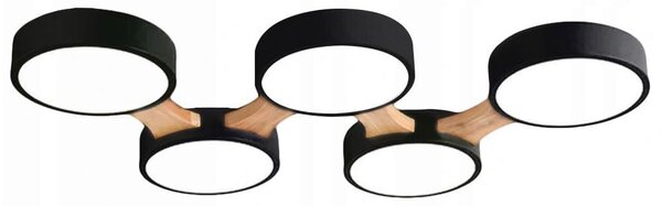 Toolight Stropní LED osvětlení s dálkovým ovládáním APP526-5C černé