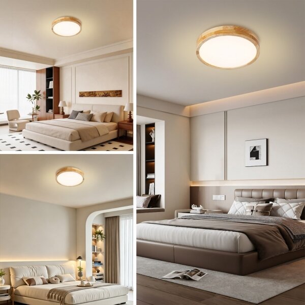 Brilagi - LED Stropní sv. WOODLINE LED/24W/230V 3000/4000/6000K dub pr. 30 cm
