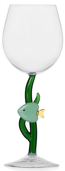 Ichendorf Milano dDesignové sklenice na bílé víno Marine Garden Stemmed Glass Green Fish