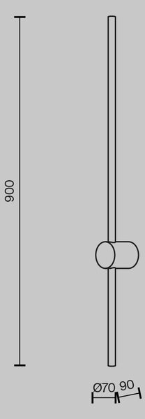 Maytoni Nástěnné LED svítidlo LIGHT STICK, 10W, v. 90 cm, CRI80 Barva: Černá