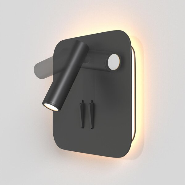 Maytoni Nástěnné LED svítidlo LOS, 9W, 13x13 cm, CRI80 Barva: Černá