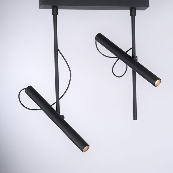 Stropní Lampa PURE, Pure Tutua, stmívatelné, Černá, Obývací pokoj, Kov, Moderní