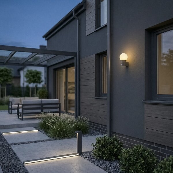 Kanlux 46081-Venkovní nástěnná lampa se senzorem STONO 1xE27/15W/230V IP65 antr