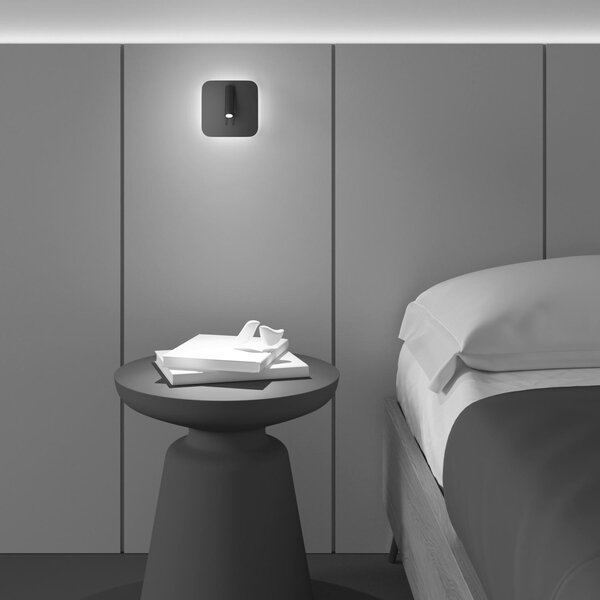 Maytoni Nástěnné LED svítidlo LOS, 9W, 13x13 cm, CRI80 Barva: Černá