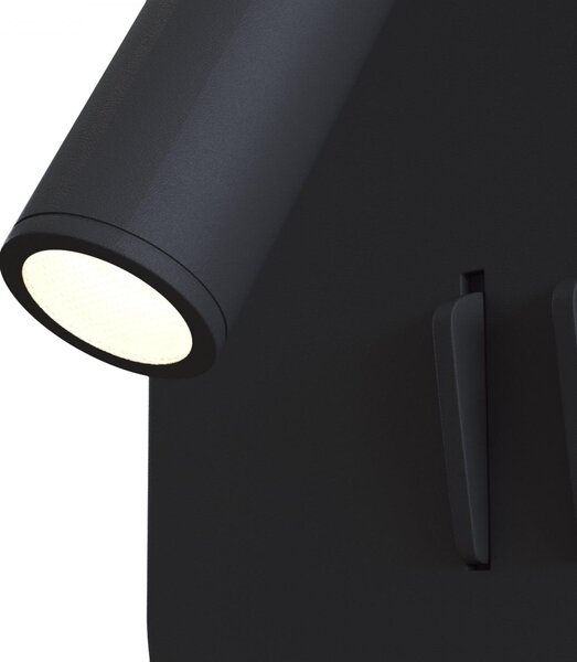 Maytoni Nástěnné LED svítidlo LOS, 9W, 13x13 cm, CRI80 Barva: Černá