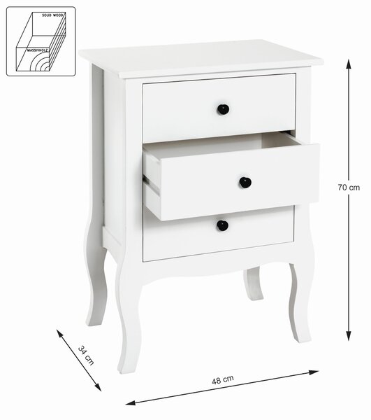 NOČNÍ STOLEK, paulovnie, bílá, 48/70/34 cm, Online Only