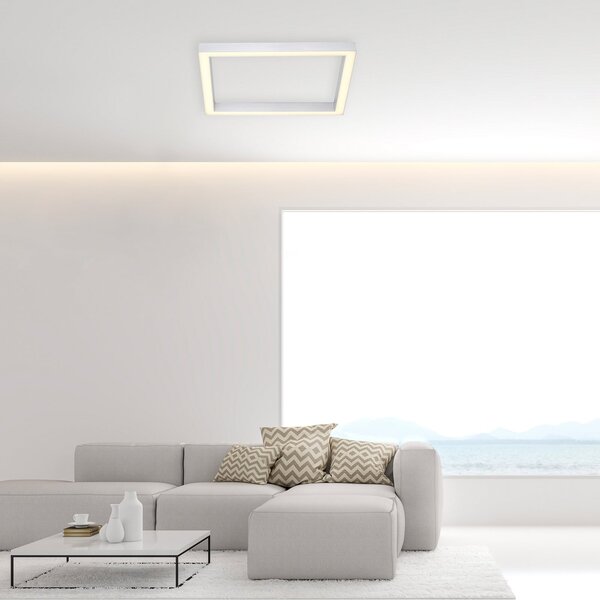 Stropní Lampa PURE, PURE Lines Square, stmívatelné, Metalická, Obývací pokoj, Kov, Moderní