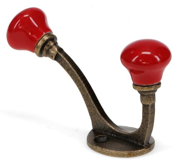 Červený kovový nástěnný věšák 3 cm – Rex London