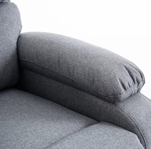 Relaxační polohovací TV křeslo VELORA — látka, šedá, nosnost 130 kg
