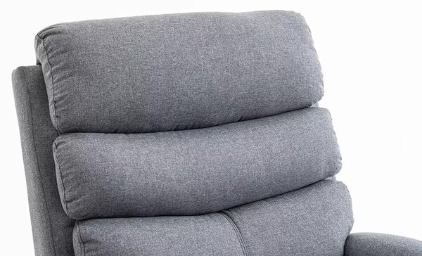 Relaxační polohovací TV křeslo VELORA — látka, šedá, nosnost 130 kg