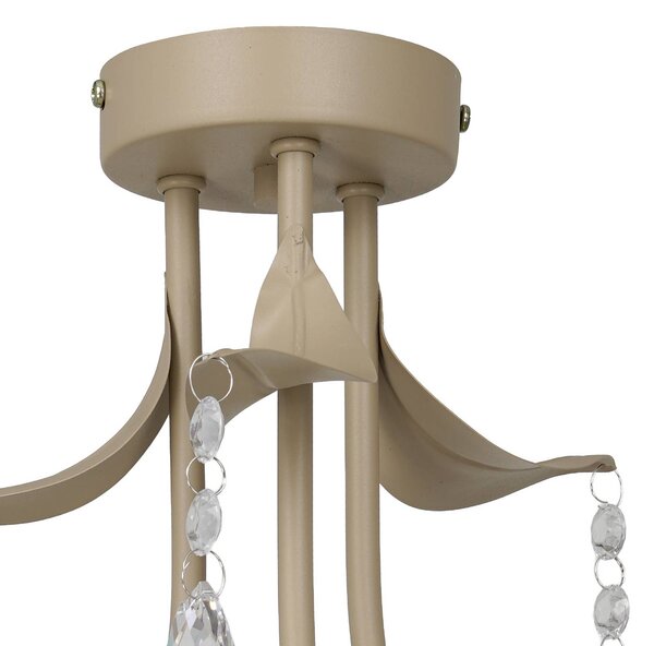 Milagro Lighting Stropní světlo Celeste, taupe, Ø 40 cm, kov, 3ramenné, stmívatelný, Mosaz / zlato, Obývací pokoj / jídelna, kov