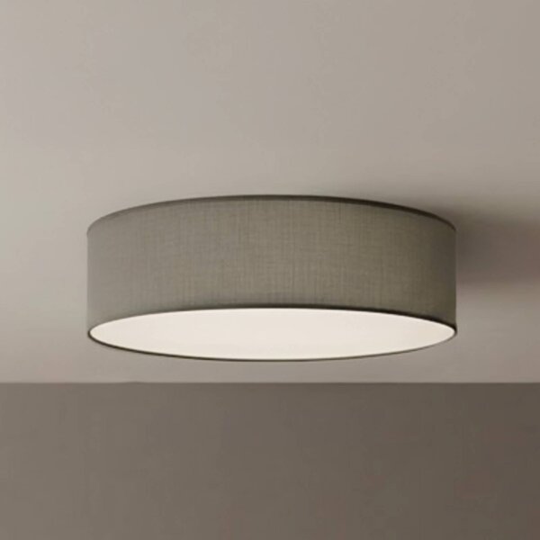 Milagro Lighting Stropní světlo Marshall, šedá, Ø 50 cm, kov/ratan, stmívatelný, Hliník / šedá / zinek, Obývací pokoj / jídelna, Dřevo, Moderní