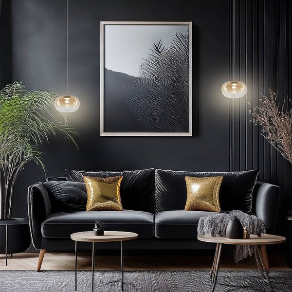Milagro Lighting Závěsné světlo Vaso, jantarová, Ø 18 cm, sklo, Krémová / jantar, Obývací pokoj / jídelna, Sklo, Moderní