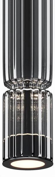 Maytoni Závěsné LED svítidlo ORDO, 8W, Ø 8 cm, v. 365 cm, CRI80 Barva: Černá