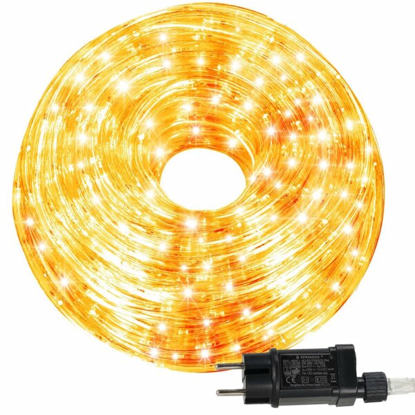 LED světelná hadice - 20m, 480LED, 8 funkcí, paměť, IP44, teplá bílá