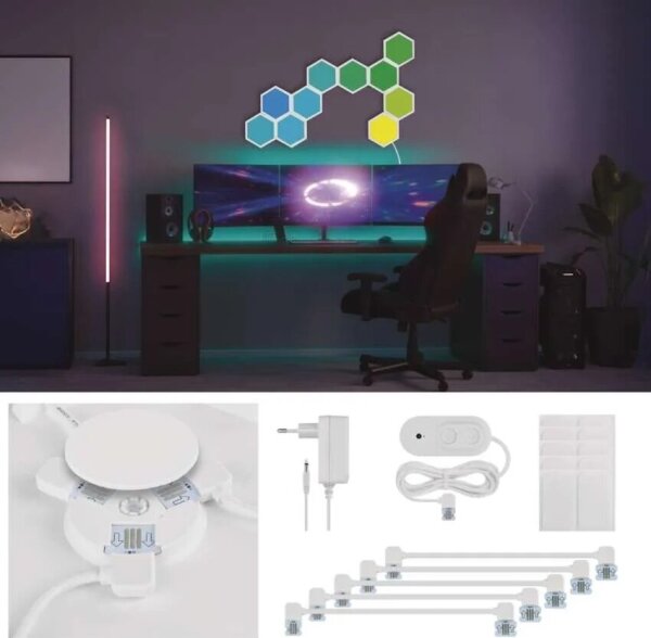 SADA 10x RGBIC Stmívatelný panel LED/1,9W/230V Wi-Fi Tuya