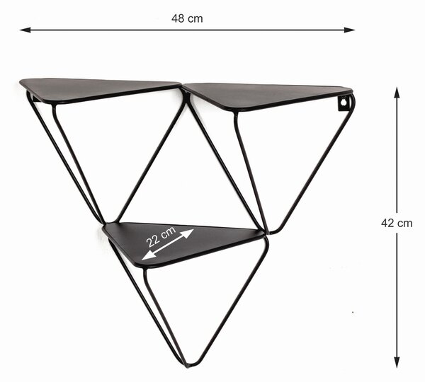 NÁSTĚNNÝ REGÁL, černá, 48/42/22 cm - Online Only regály & police, Online Only