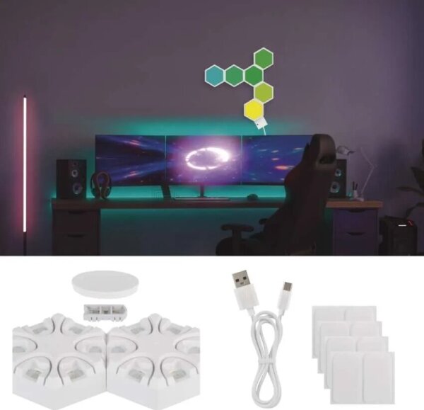 RGBIC Stmívatelná stolní lampa GoSmart LED/5,5W/230V Wi-Fi Tuya
