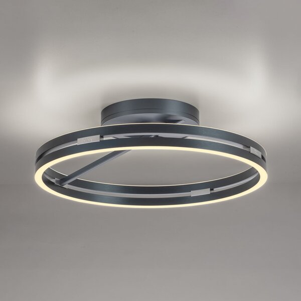 Stropní Lampa PURE, PURE Loop, stmívatelné, Šedá, Obývací pokoj, Hliník, Moderní